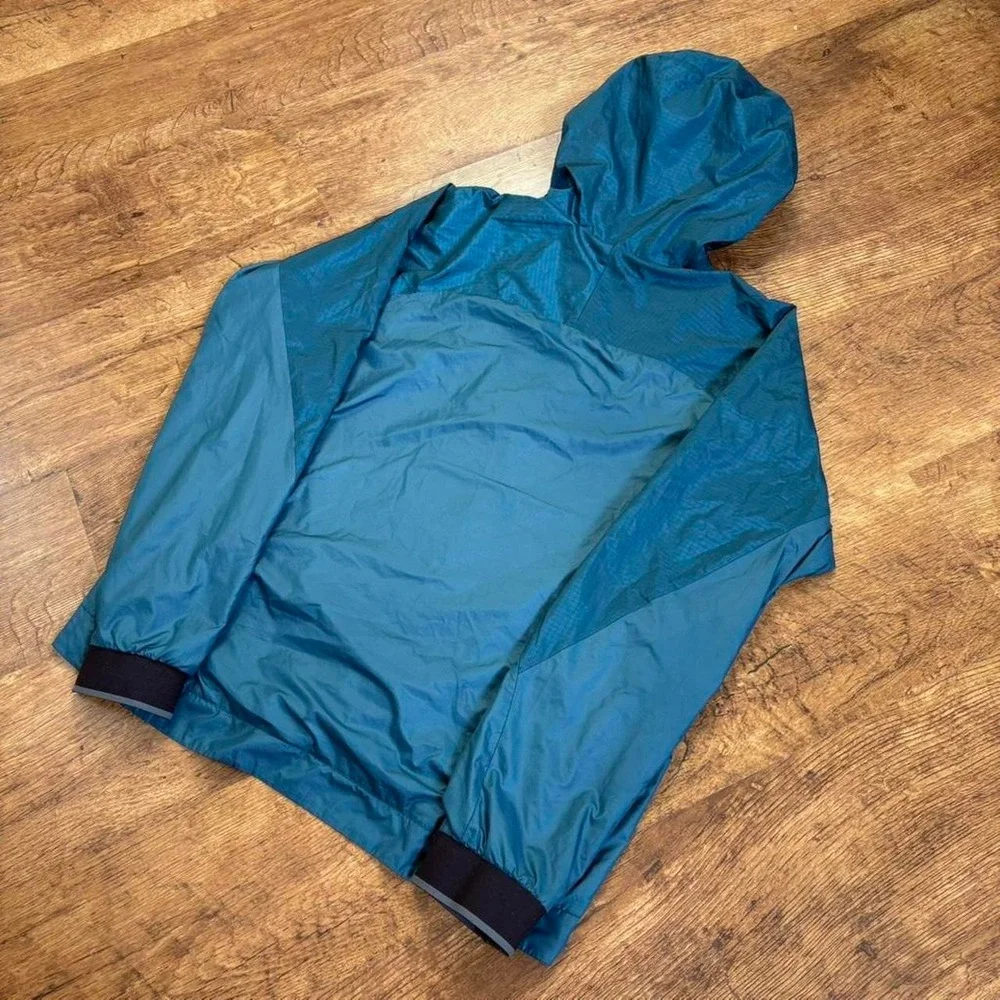 🌲 gorpcore nike teal windbreaker jacket sz Large w/ flaw see pic